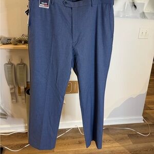 Roundtree & Yorke travelSMART Classic Fit Stretch Micro-Check Pants NWT 40x30